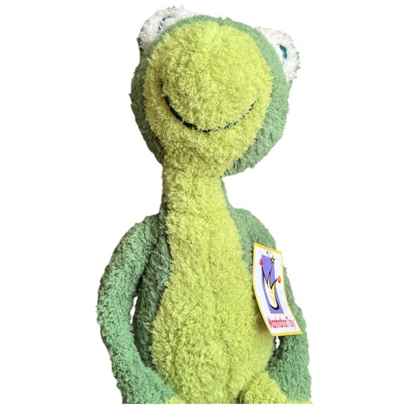 Rare! NWOT Vtg 2001 MANHATTAN TOY Stuffed Frog Toad Plush "Lolligags" 21" long - Picture 4 of 10
